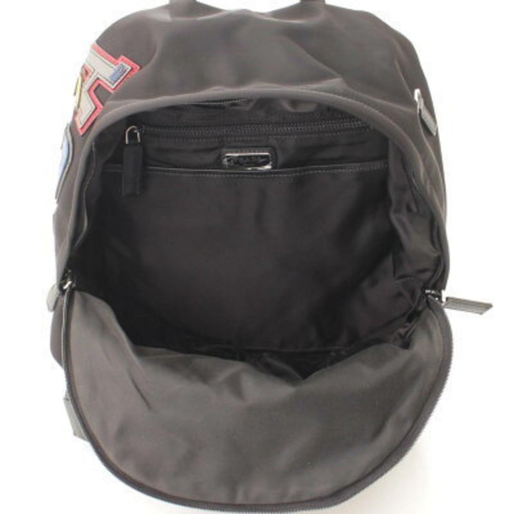 Prada Nylon Logo Patch Backpack Rucksack Black - image 5